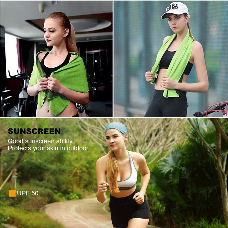 YQXCC 4 Pack Cooling Towels | 40""x12"" | Ice Cool for Neck | Microfiber Soft Breathable Chilly | for Yoga  Golf  Gym  Camping  Running  Workout & More Activities - Image 4